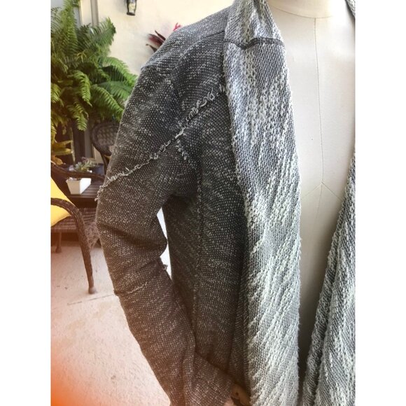 Free People In The Loop Boho Cardigan Sweater Gray Waterfall Size S - Picture 4 of 12